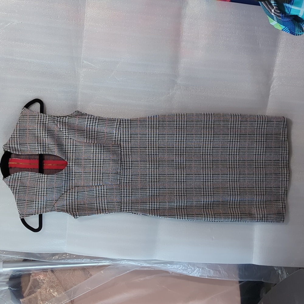 Rolla Coster Women's Black and White Patterned Split Neck Midi Dress Size M